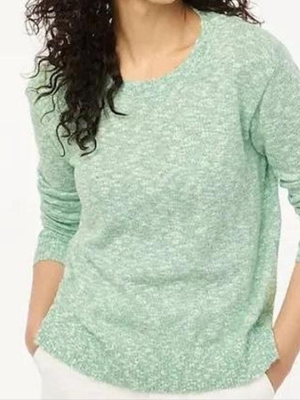 J. Crew Factory Crewneck Beach Sweater - marled green